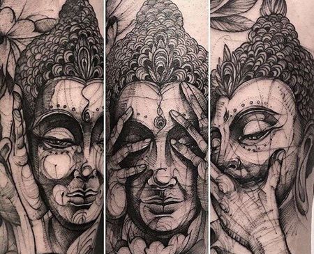 点线佛纹身图案