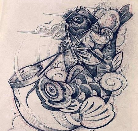 新传统鲤鱼旗纹身图案