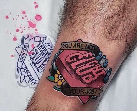 Old School小腿香皂纹身图案