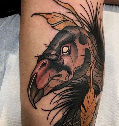 New School小臂秃鹫纹身图案