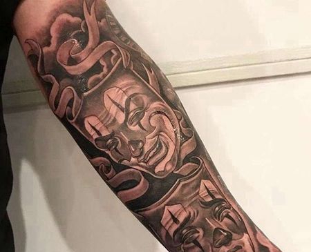 写实胳膊小丑纹身图案