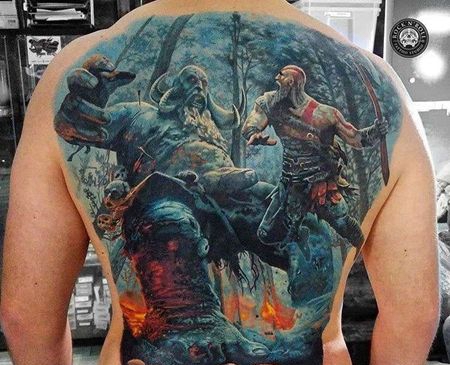 写实后背魔兽世界纹身图案