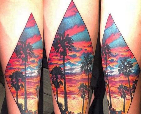 写实小臂风景纹身图案