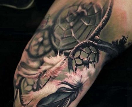 写实大臂捕梦网纹身图案