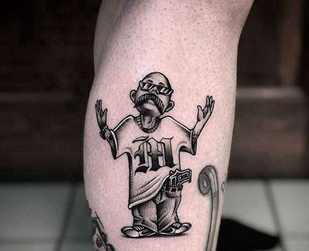 卡通小腿纹身图案