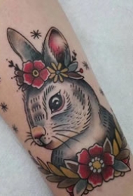 一组超可爱的小兔子纹身图案