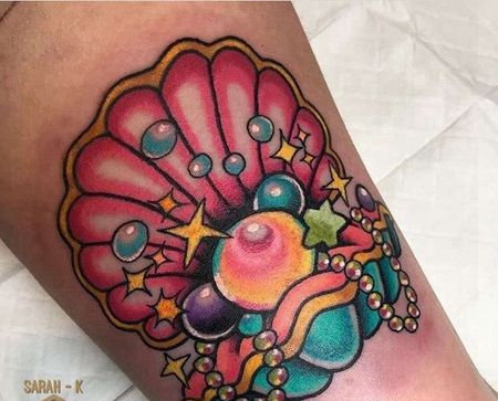 New School小臂贝壳纹身图案