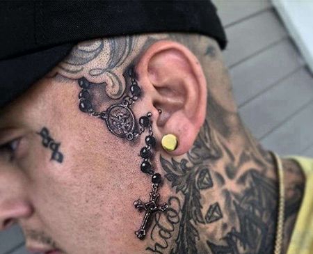 写实脸项链纹身图案