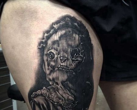 写实大腿纹身图案