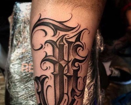 花体字小臂纹身图案