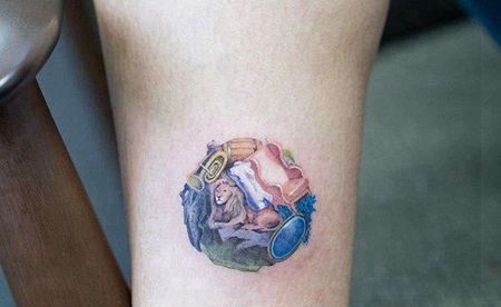 小清新小臂狮子纹身图案