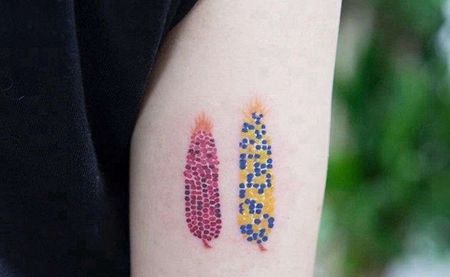 小清新小臂玉米纹身图案