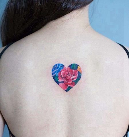 小清新后背心纹身图案