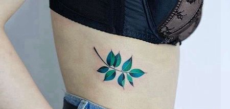 小清新叶子纹身图案