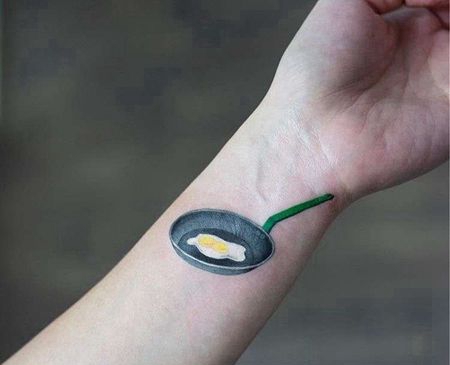 小清新手腕平底锅纹身图案