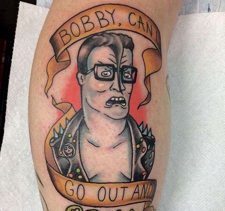 New School小腿超人纹身图案