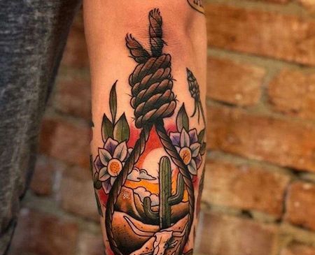 New School小臂绳索纹身图案