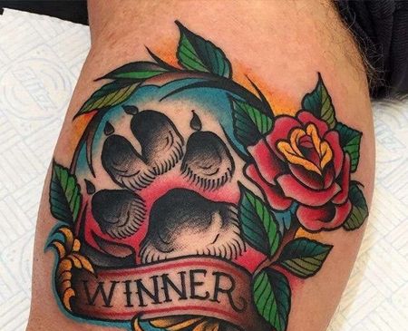 Old School小臂爪印纹身图案