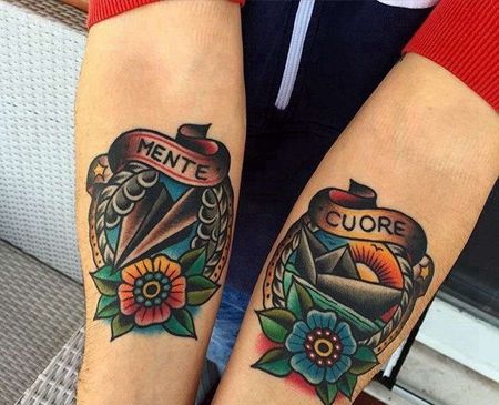 Old School小臂纸飞机纸船纹身图案