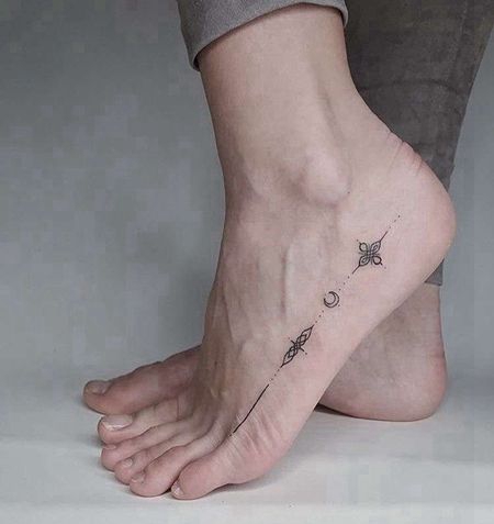 小清新脚背纹身图案