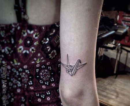 几何小臂千纸鹤纹身图案