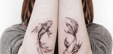 小臂金鱼纹身图案