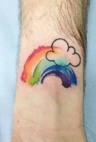 极简的几款彩虹小纹身图片