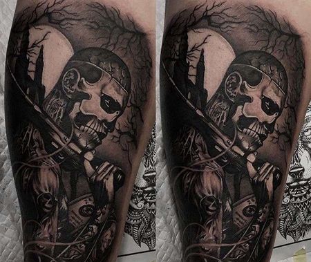 写实大臂僵尸男孩纹身图案