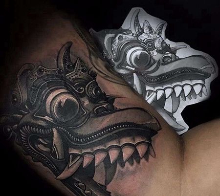 New School大臂怪兽纹身图案