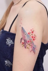 一组清新唯美的彩绘纹身图案