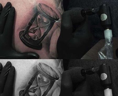 写实后背沙漏纹身图案