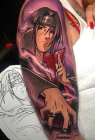 一组火影忍者卡通炫彩纹身图案