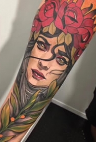 一组school风格女郎手臂纹身 ​