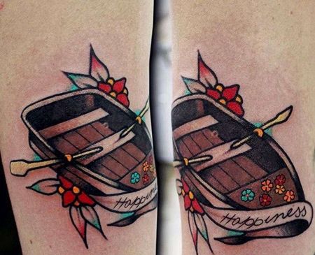 Old School小臂船纹身图案