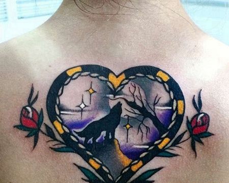 Old School后背心纹身图案