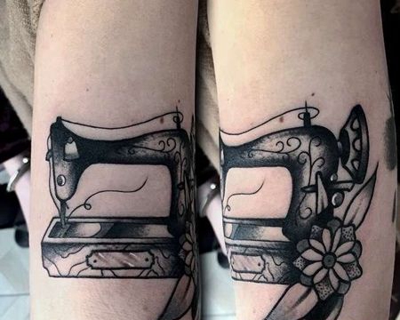 Old School胳膊缝纫机纹身图案