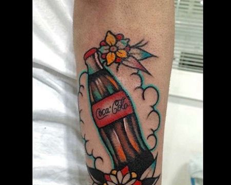 Old School小臂可乐纹身图案