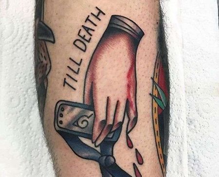 New School小腿手忍者护额纹身图案