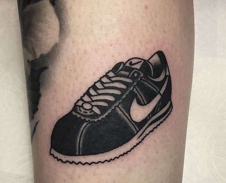Old School小腿鞋子纹身图案