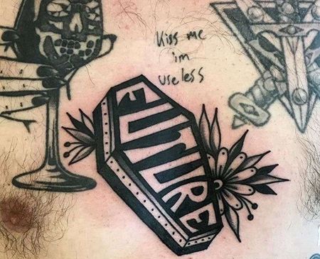 Old School前胸棺材纹身图案