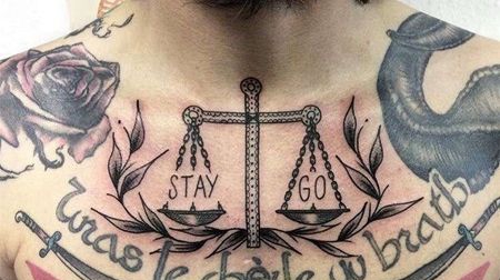 Old School前胸图片纹身图案