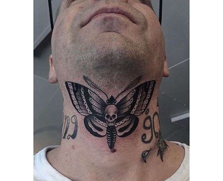 Old School豹子蝴蝶纹身图案