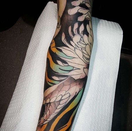 写实小臂蛇纹身图案