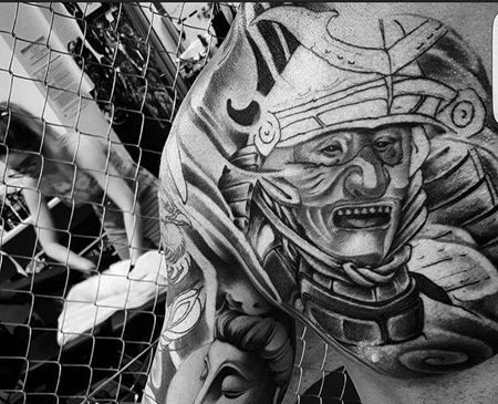 新传统大臂前胸佛鬼武士纹身图案