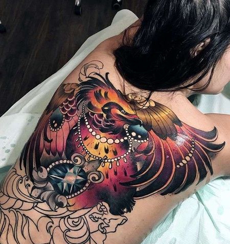 New School黑豹老鹰纹身图案