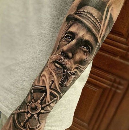 写实小臂水手纹身图案