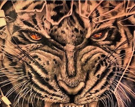 写实老虎纹身图案