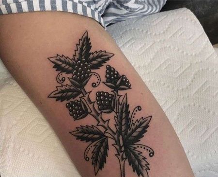 Old School小臂葡萄纹身图案