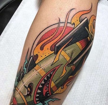 New School小臂导弹纹身图案