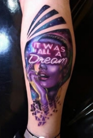 一组欧美炫彩人像写实纹身素材欣赏